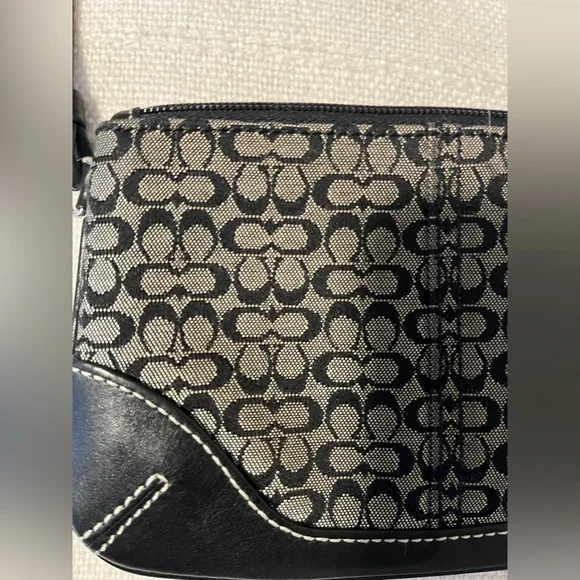 Coach Black and Gray Signature Wristlet - Picture 3 of 4